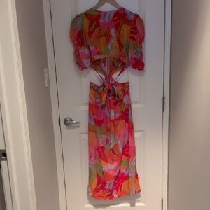 FARM Rio Colorful Maxi Dress with Tie Back